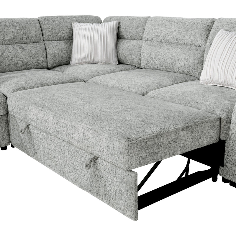 Global Furniture U9401 Nickel Sectional with 3 Pillows