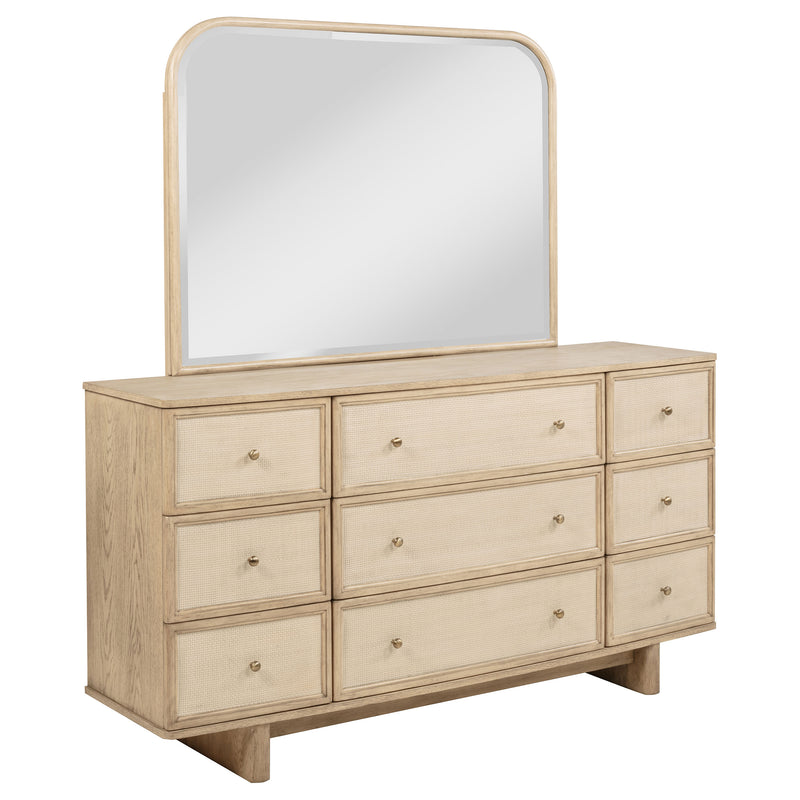 Coaster Furniture Kailani Beige Oak Dresser and Mirror