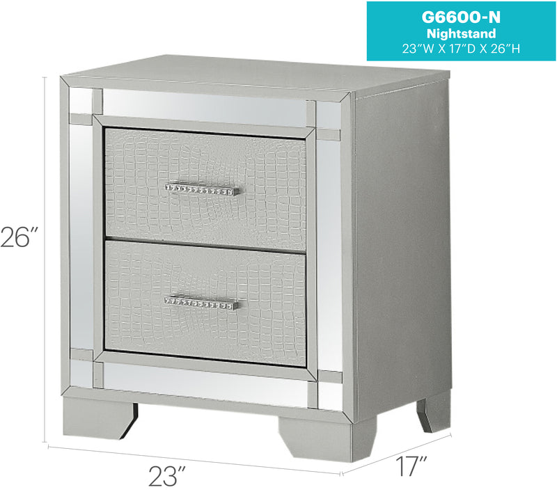 Glory Furniture Madison Silver Champagne Nightstand