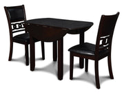 New Classic Furniture Gia Ebony PU 42 Inch 3pc Drop Leaf Dining Set