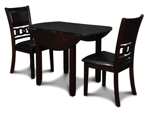 New Classic Furniture Gia Ebony PU 42 Inch 3pc Drop Leaf Dining Set