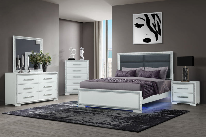 Global Furniture Andros Silver Nightstand