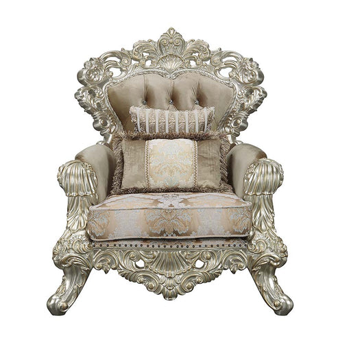 Acme Furniture Sorina Antique Gold Chair with Pillows