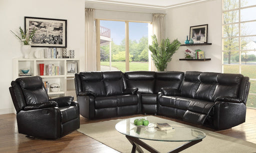 Glory Furniture Ward Black Faux Leather 4pc Living Room Set