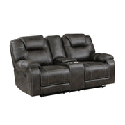Home Elegance Gainesville Brown Double Reclining Love Seat with Console