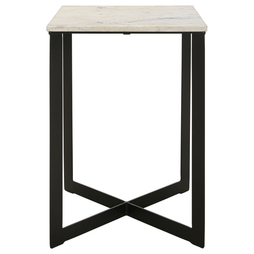 Coaster Furniture Tobin White Black Square End Table