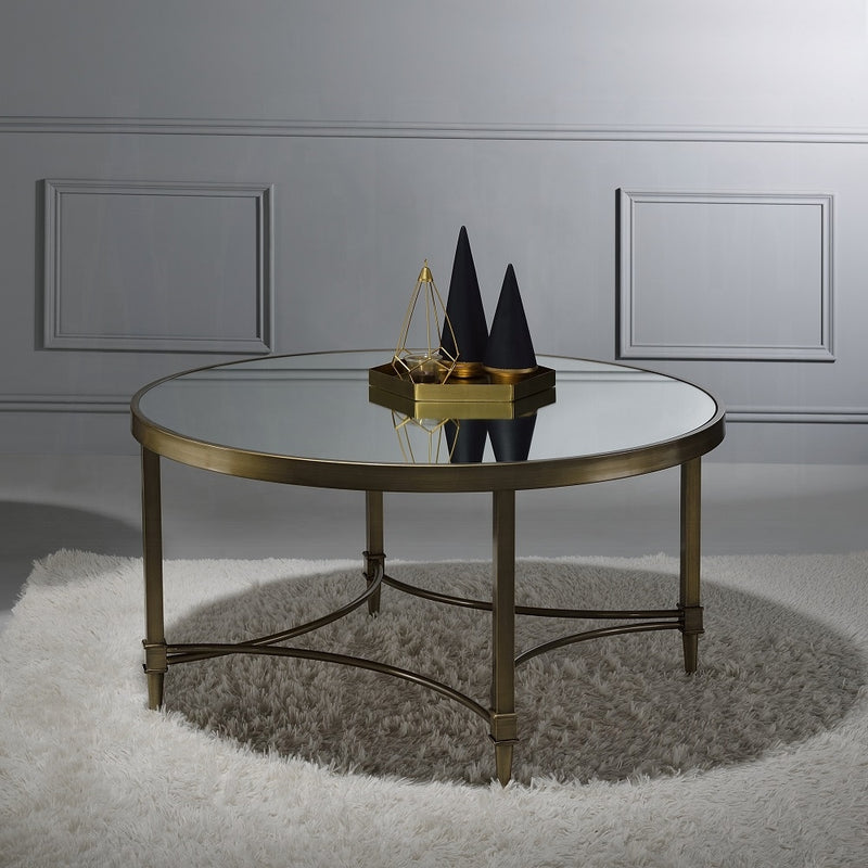 Acme Furniture Aditya Antique Brass Coffee Table