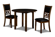 New Classic Furniture Gia Brown PU 42 Inch 3pc Drop Leaf Dining Set
