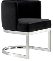 Meridian Furniture Gianna Black Velvet Chrome Dining Chair