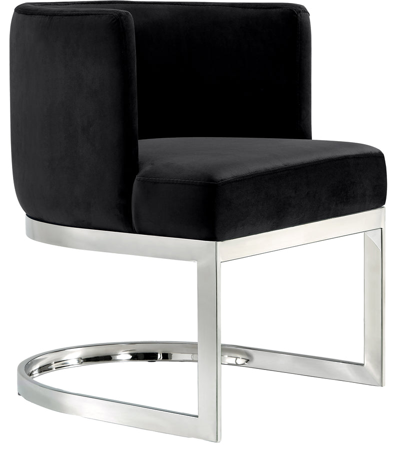 Meridian Furniture Gianna Black Velvet Chrome Dining Chair