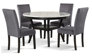 New Classic Furniture Celeste Black Gray 5pc Round Dining Room Set
