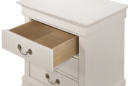 Glory Furniture Louis Phillipe Silver Champagne 3 Drawers Nightstand
