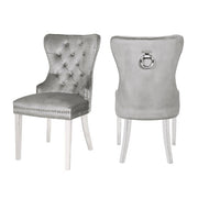 2 Galaxy Home Erica Light Gray Stainless Steel Dining Chairs