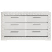 Coaster Furniture Ives White High Gloss 6 Drawer Dresser