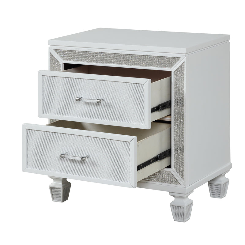 Galaxy Home Crystal White Nightstand