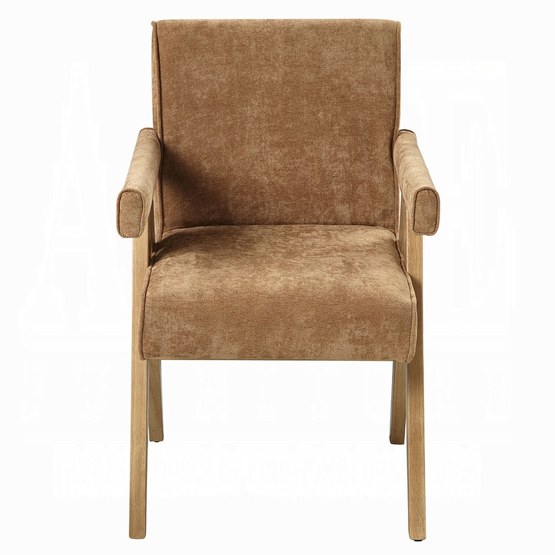 2 Acme Furniture Zoey Chocolate Oak Arm Chairs