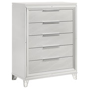 Coaster Furniture Marmore White 5 Drawer Chest