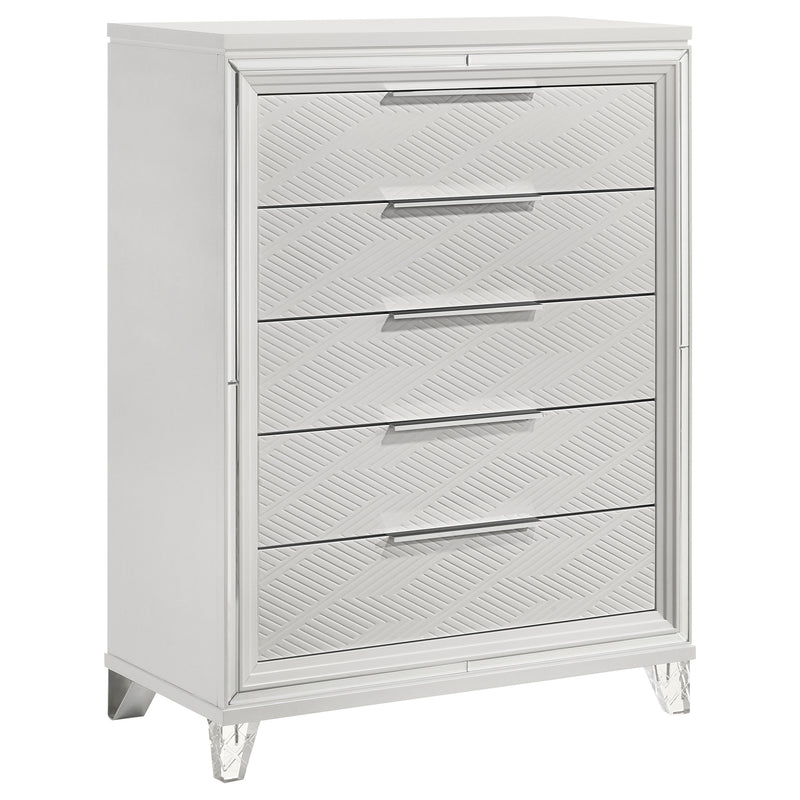 Coaster Furniture Marmore White 5 Drawer Chest
