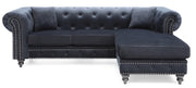 Glory Furniture Nola Black Velvet Reversible Sectional