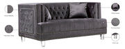 Meridian Furniture Lucas Black Velvet Loveseat