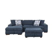 Home Elegance Raife Gray 3pc Sectional with Left Chaise and Ottoman