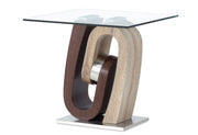 Global Furniture T4126 Dark Brown Oak Silver End Table
