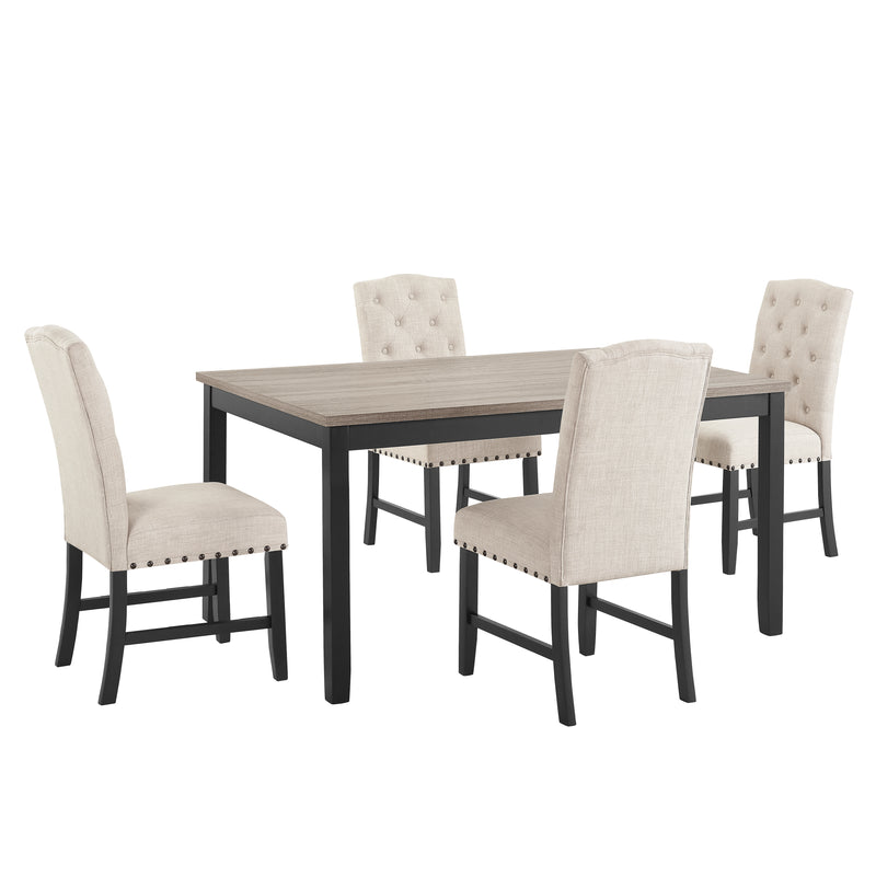New Classic Furniture Daphne Gray 5pc 60 Inch Dining Set