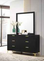 Coaster Furniture Kendall Black 6 Drawers Dresser And Mirror
