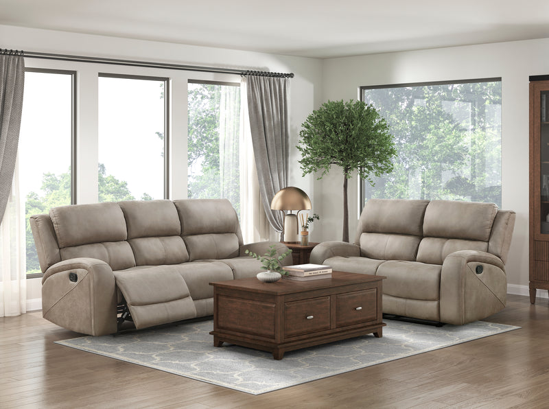 Home Elegance Pagosa Brown Double Reclining Sofa