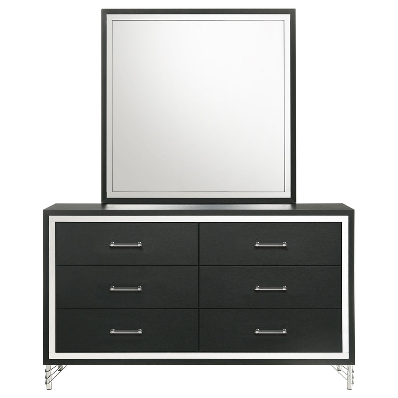 Coaster Furniture Lucia Black Dresser and Mirror