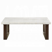 Acme Furniture Edwyn White Natural 3pc Coffee Table Set