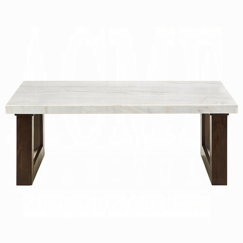Acme Furniture Edwyn White Natural 3pc Coffee Table Set