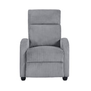 Home Elegance Parsons Dark Gray Push Back Reclining Chair