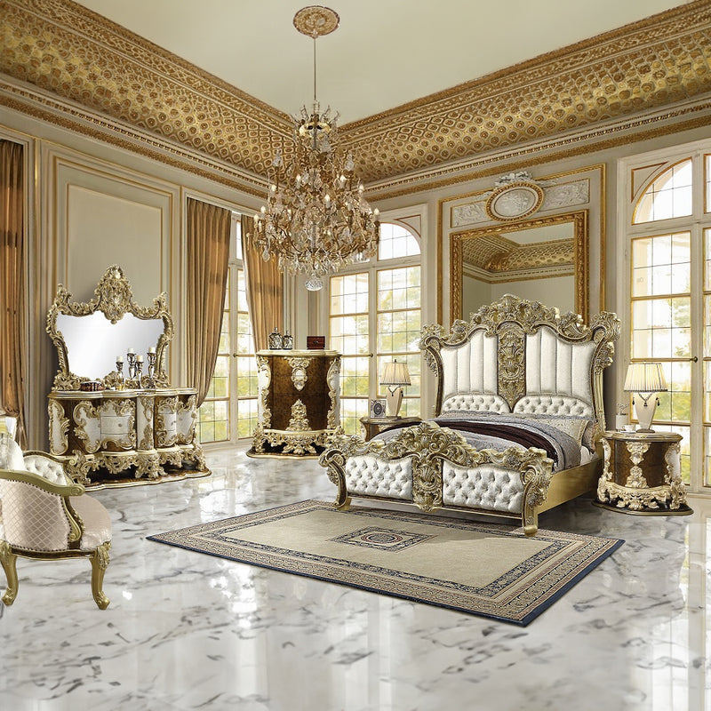 Acme Furniture Desiderius Antique Gold Brown Nightstand