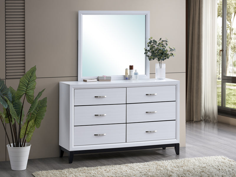 Glory Furniture Glasgow Gray Dresser and Mirror