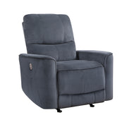 Home Elegance Artem Blue Power Rocker Reclining Chair