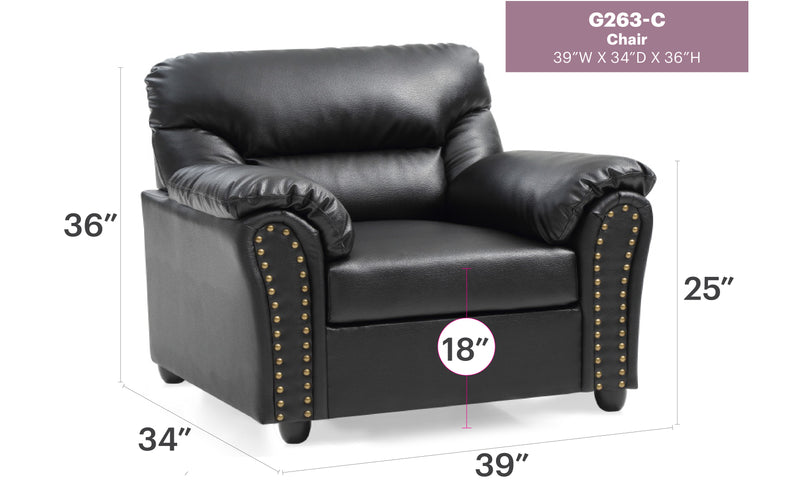 Glory Furniture Olney Black Faux Leather Chair