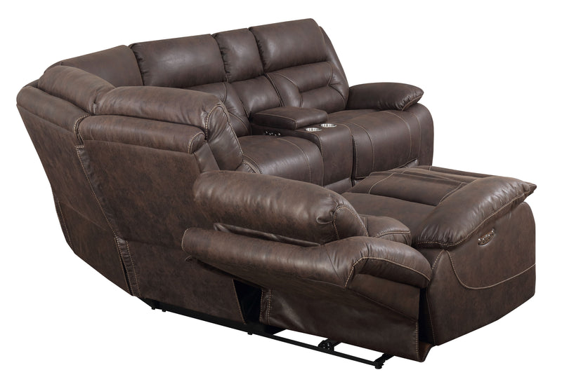 Steve Silver Aria Saddle Brown Fabric 3pc Reclining Sectional