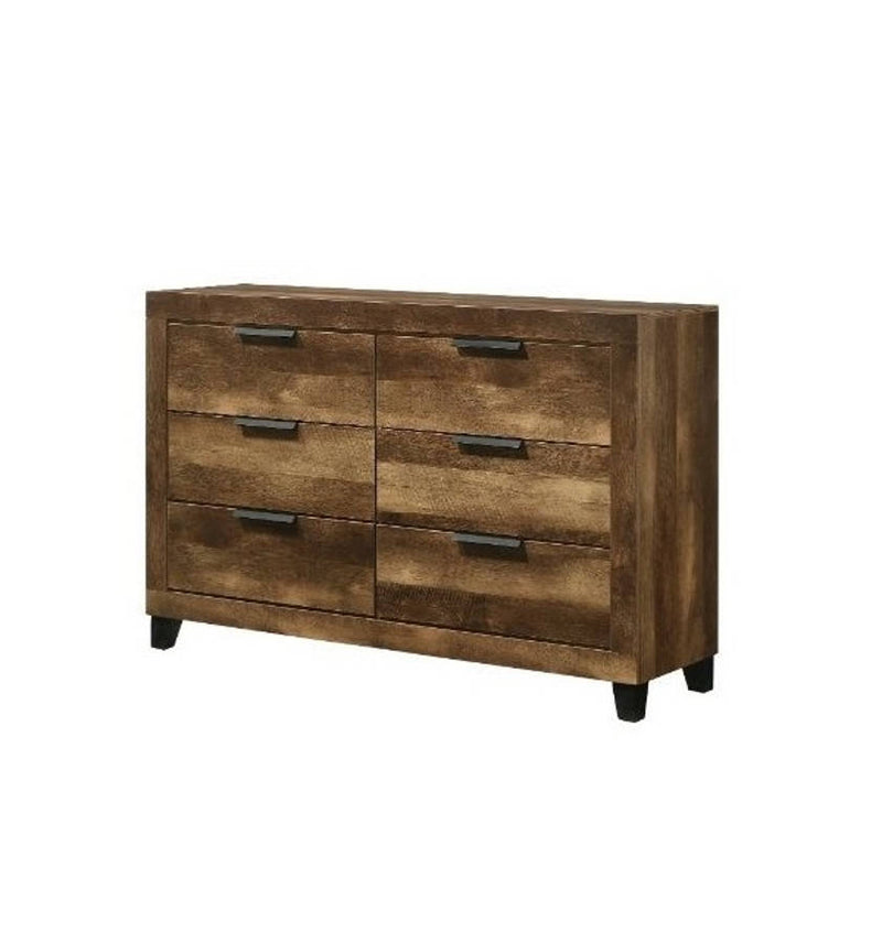 Acme Furniture Morales Rustic Oak Dresser and Mirror