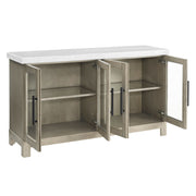 Steve Silver Carena White Marble Top Sideboard