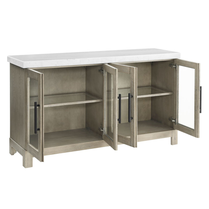Steve Silver Carena White Marble Top Sideboard