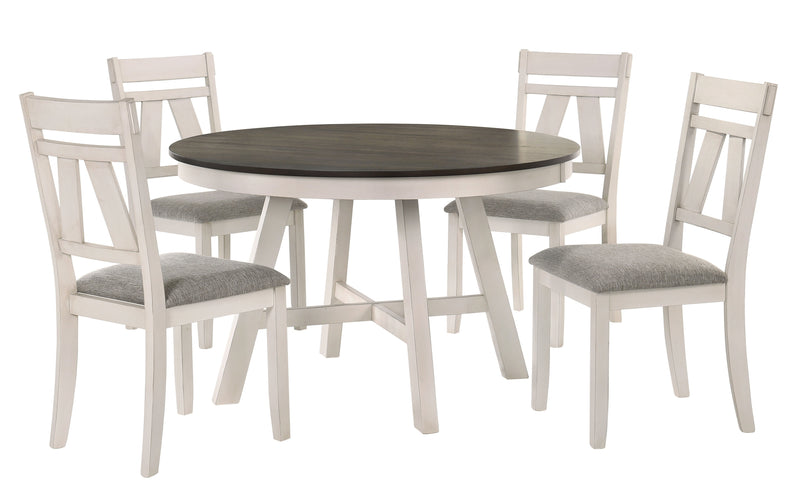 New Classic Furniture Maisie White Brown Round Table