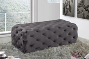 Meridian Furniture Casey Black Velvet Ottoman