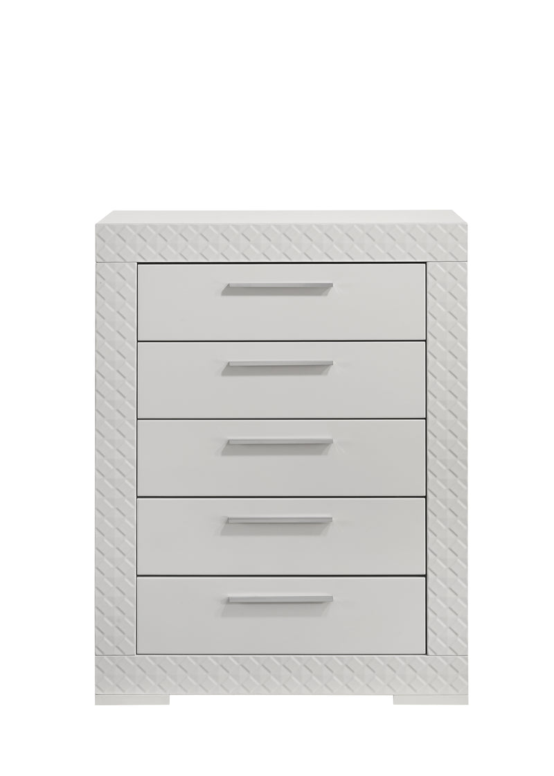 Galaxy Home Blanca White 5 Drawer Chest