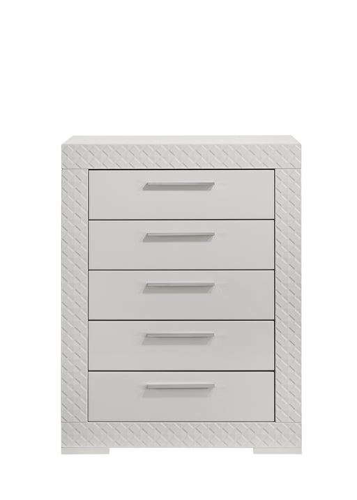 Galaxy Home Blanca White 5 Drawer Chest