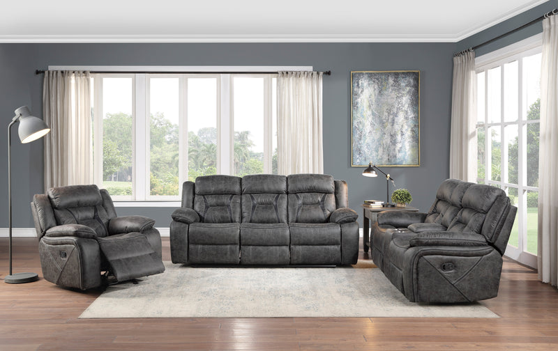 Home Elegance Madrona Hill Gray 3pc Living Room Set