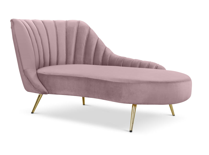 Meridian Furniture Margo Pink Velvet Chaise
