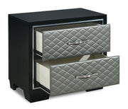 New Classic Furniture Luxor Black Silver Nightstand