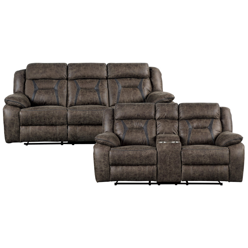 Home Elegance Madrona Hill Brown 2pc Living Room Set