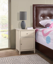 Glory Furniture Izzy Silver Champagne 1 Drawer 1 Door Nightstand